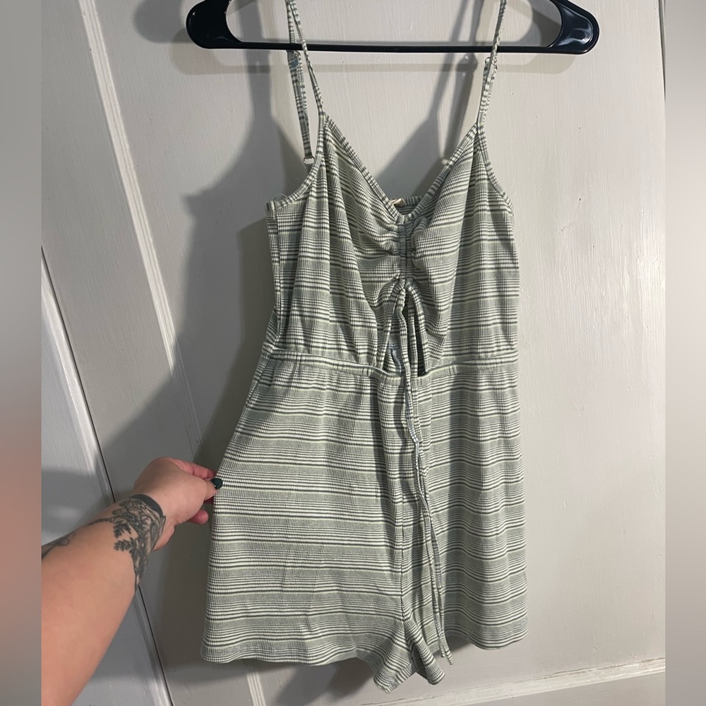 PacSun Ribbed Green Stripe Romper
